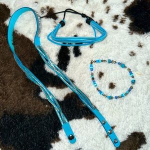 Women’s bracelets. Blue color